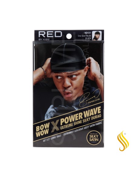 Red Kiss Power Wave Extreme Silky Durag Black Capa De Cabello
